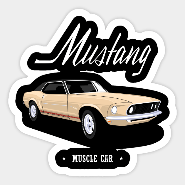 Mustang Classic American Cars Sticker by Turbo29